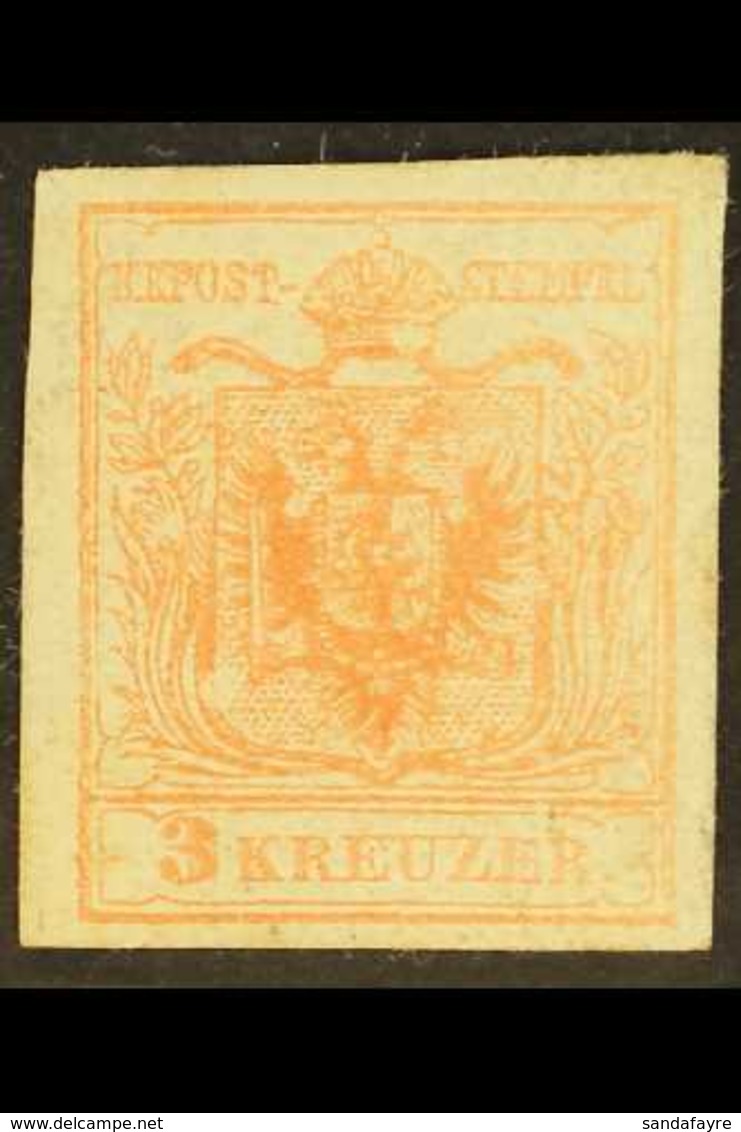 1854 3k Red Machine-made Paper Type III (Michel 3 Ya, SG 8a), Unused No Gum, Four Good To Large Margins, Expertized Gisb - Other & Unclassified