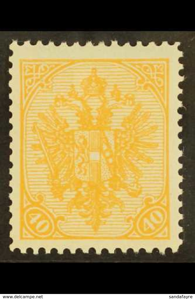 AUSTRO-HUNGARIAN MILITARY POST 1900-01 40h Orange, Perf.12½, Mi 19A, SG 160, Fine Mint. For More Images, Please Visit Ht - Altri & Non Classificati