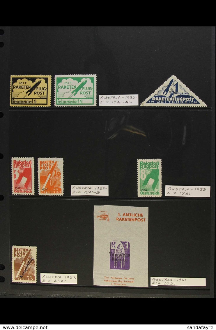 ROCKET MAIL 1932-61 ALL DIFFERENT MINT COLLECTION Presented On A Stock Page. Each Item Identified By Ellington - Zwisler - Other & Unclassified