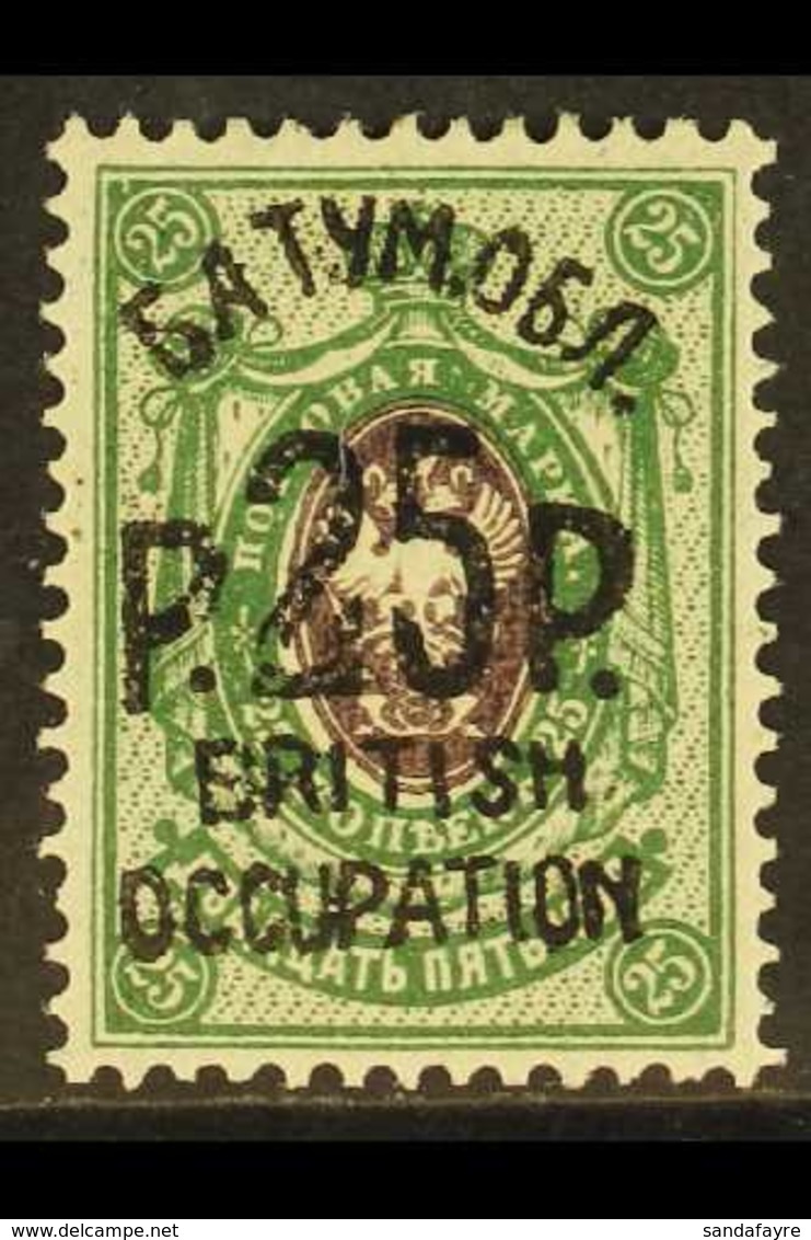 1920 25r On 25k Deep Violet And Light Green, Surcharged In Black, SG 32, Very Fine Mint. For More Images, Please Visit H - Batum (1919-1920)