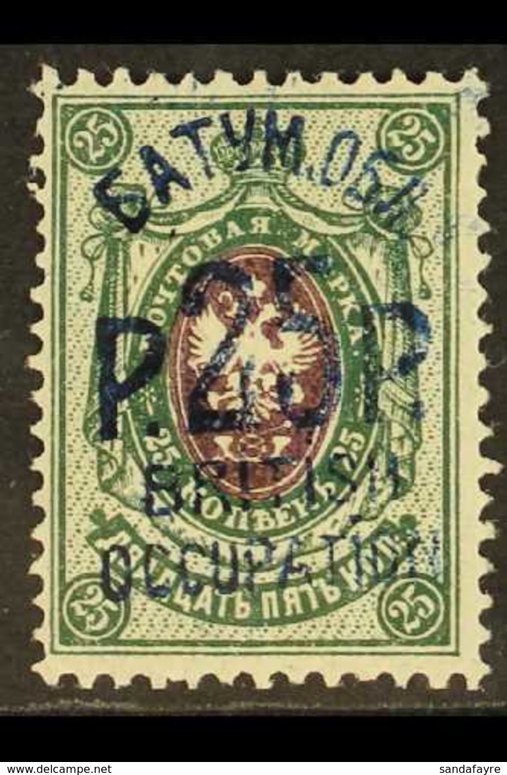 1920 25r On 25k Deep Violet And Light Green, Surcharged In Blue, SG 32a, Very Fine Mint. For More Images, Please Visit H - Batum (1919-1920)