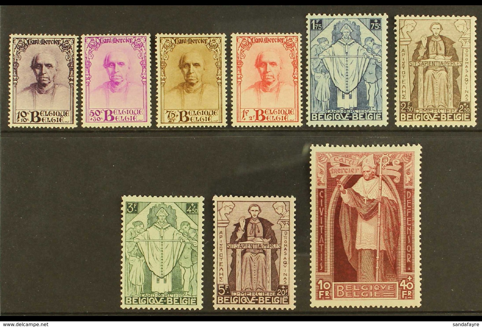 1932 Cardinal Mercier Memorial Fund Complete Set (SG 609/17, Michel 333/41, COB 342/50), Fine Never Hinged Mint, Fresh & - Altri & Non Classificati