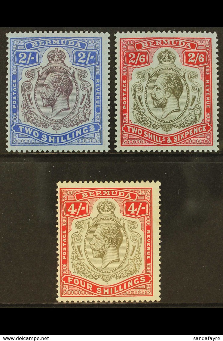 1918-22 2s, 2s6d And 4s, SG 51b, 52, 52b, Fine Mint. (3) For More Images, Please Visit Http://www.sandafayre.com/itemdet - Bermuda