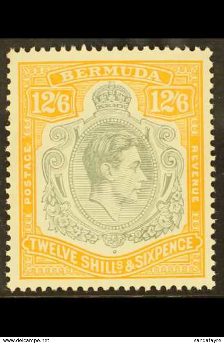 1938 12s.6d Grey And Brownish Orange, SG 120a, Lightly Hinged Mint, Usual Streaky Gum. For More Images, Please Visit Htt - Bermuda