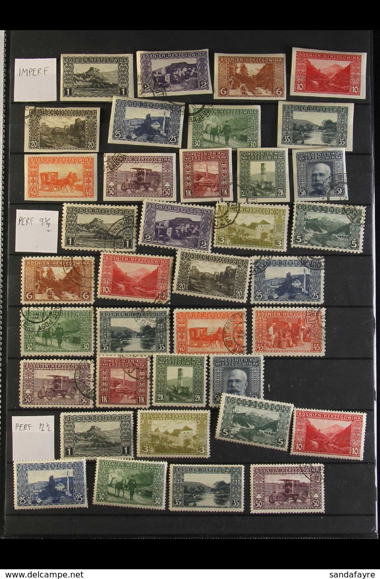 1906 PICTORIALS Very Fine Mint & Used Collection Of All Different PERFORATION TYPES On Stock Pages, Includes 1906 Imperf - Bosnia And Herzegovina