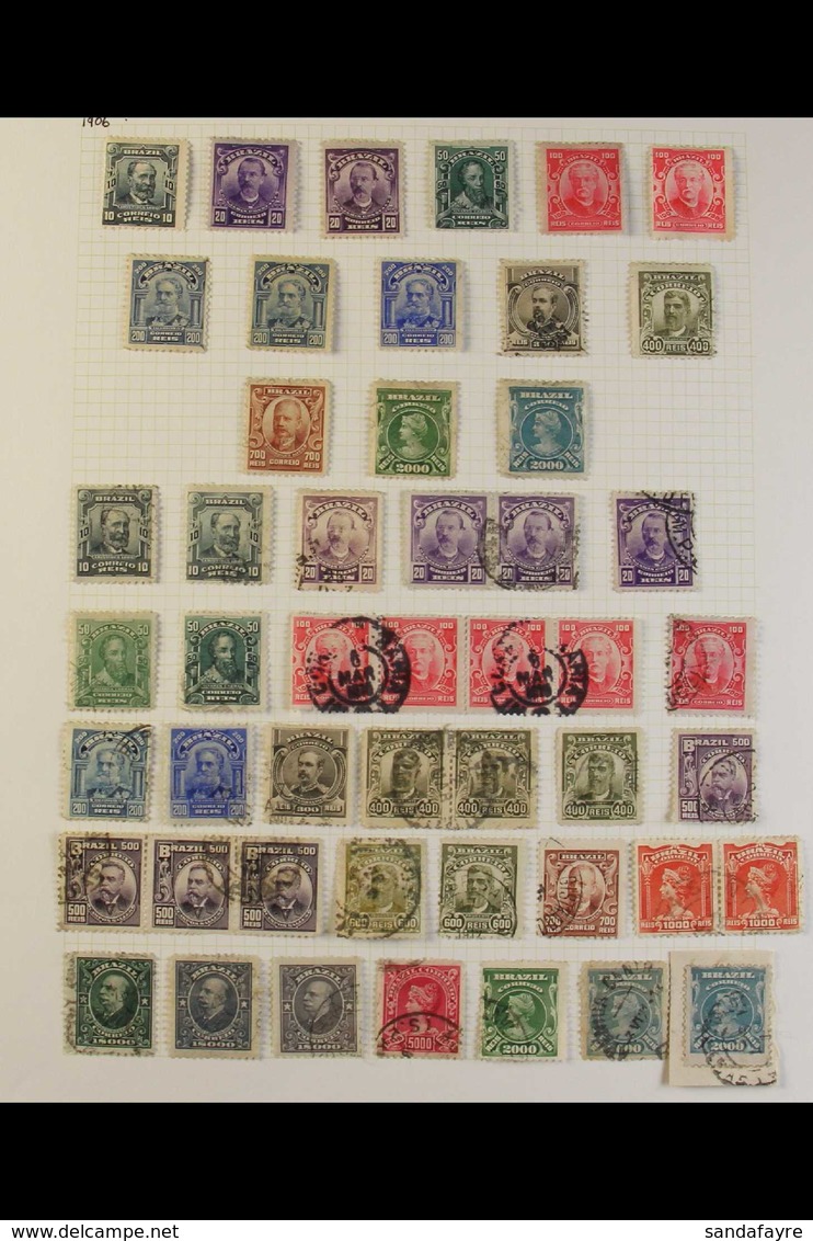 1900-1942 USED COLLECTION On Leaves, A Few Odd Mint Stamps Also Seen, Includes 1906-16 Set, 1931 2500r On 3000r Air, 193 - Other & Unclassified