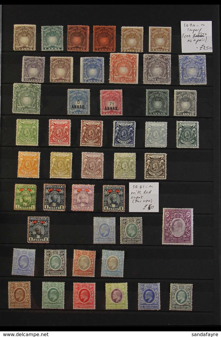 BRITISH EAST AFRICA PLUS EAST AFRICA AND UGANDA PROTECTORATES 1890-1921 ALL DIFFERENT MINT COLLECTION. With 1890-95 Most - British East Africa