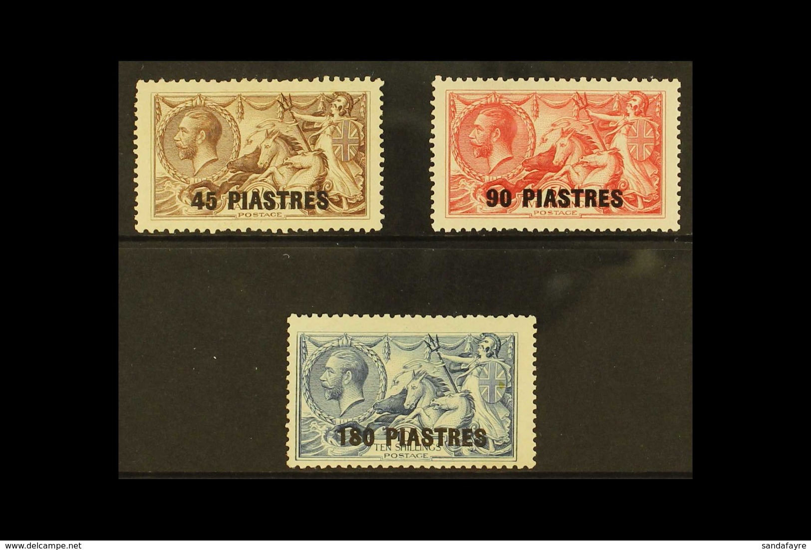 1921 45pi On 2s.6d To 180pi On 10s Seahorses, SG 48/50, Fine Mint. (3 Stamps) For More Images, Please Visit Http://www.s - British Levant