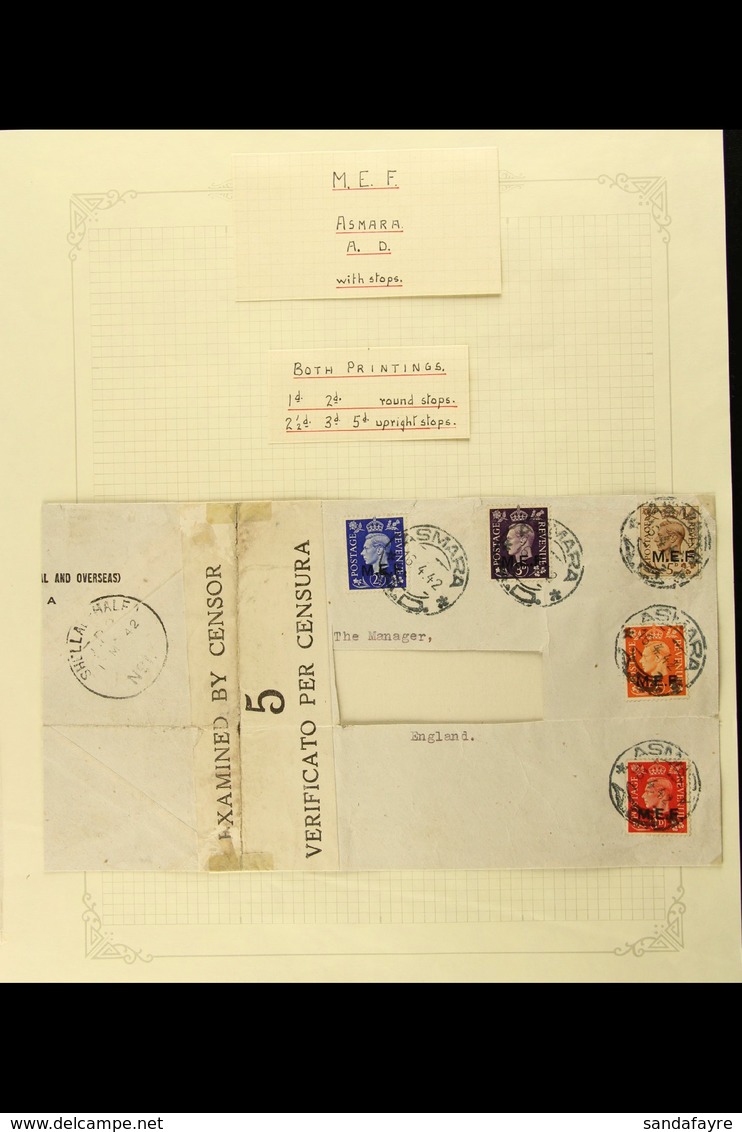 M.E.F. 1942 (16 Apr) Large Fragment Of Censored Cover (address Removed) Bearing The 2½d, 3d & 5d Values (SG M3/5) & The  - Italian Eastern Africa