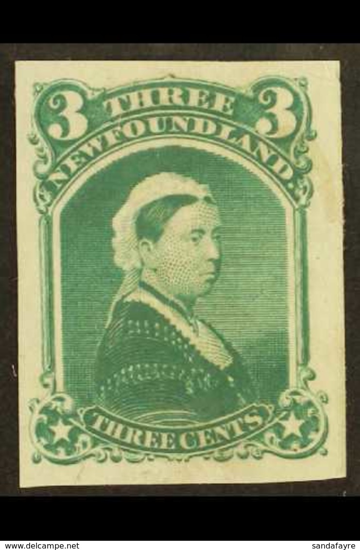 1868 3c Vermilion, Queen Victoria, As SG 36, Die Proof In Dark Green On India, Uni 33TCi, Very Fine And Fresh. For More  - Other & Unclassified