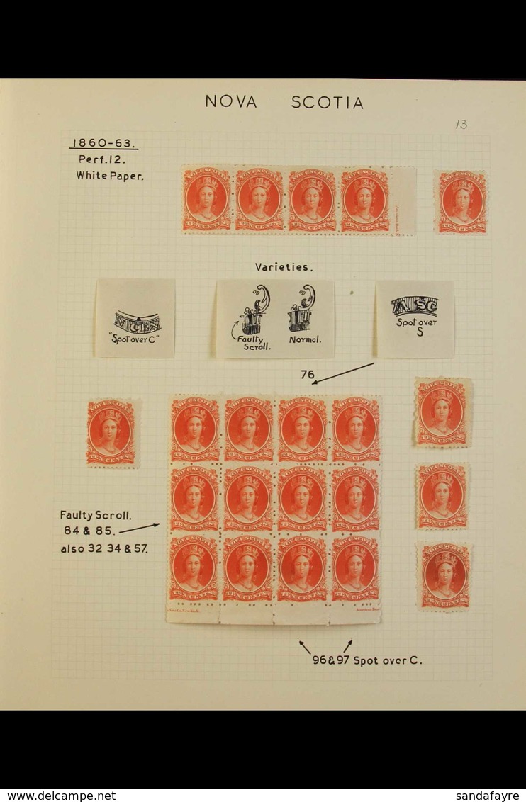 1860-63 ATTRACTIVE SPECIALIZED FINE MINT COLLECTION With Paper Types, Shades, Imprints, Varieties & Plate Flaws, Pairs,  - Other & Unclassified