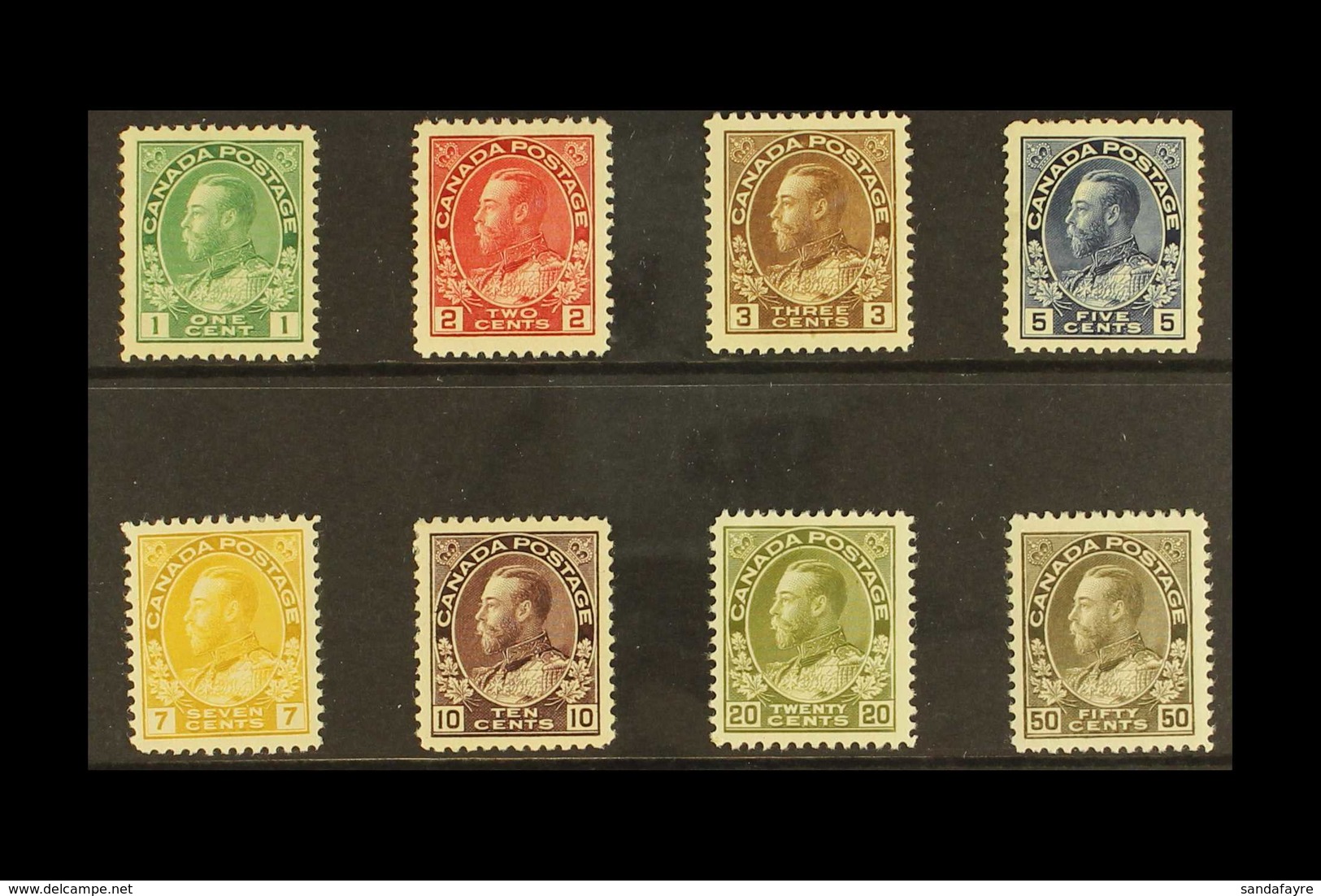 1911-12 "Basic" Admirals Definitive Set, SG 196/215, Fine Mint (8 Stamps) For More Images, Please Visit Http://www.sanda - Other & Unclassified