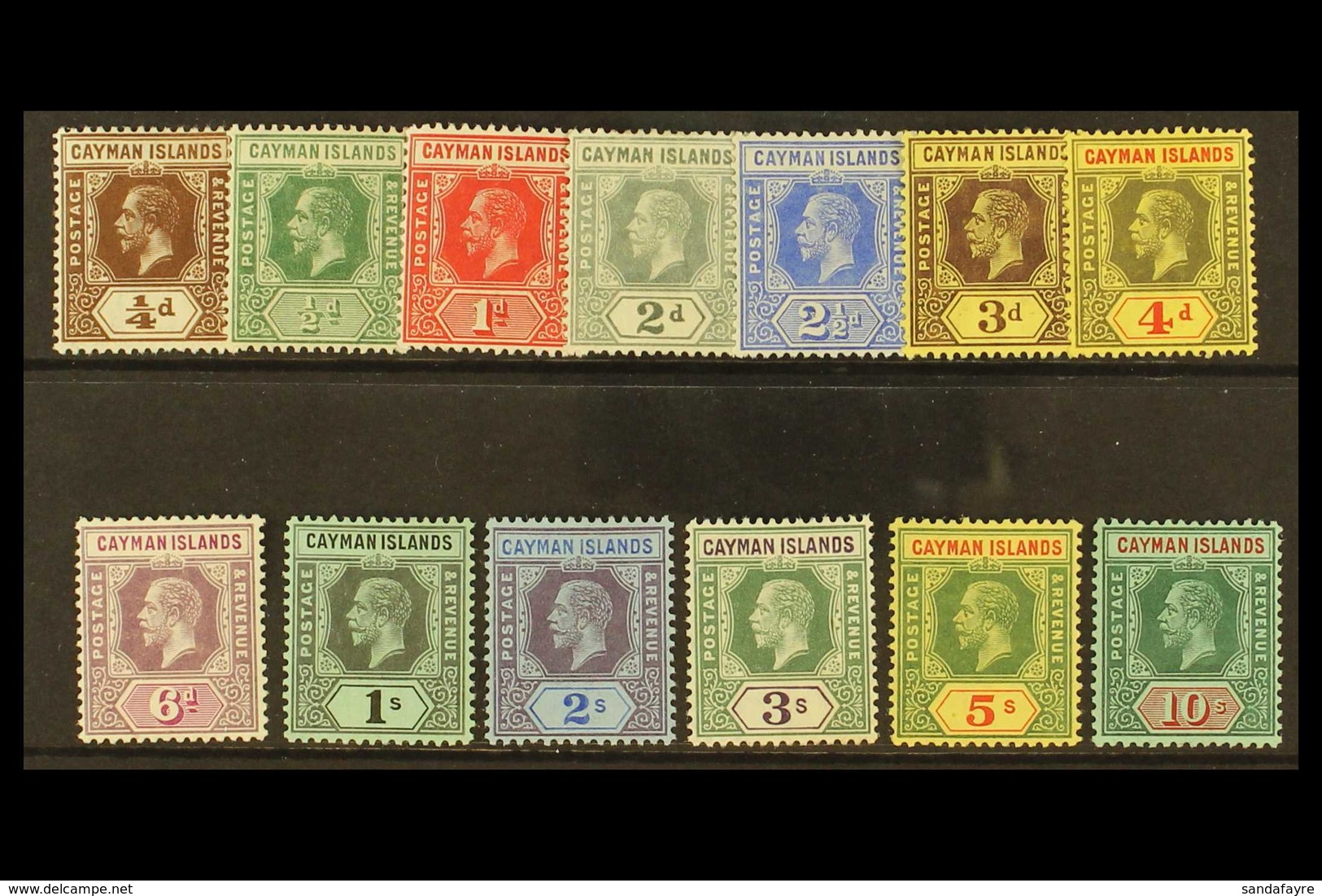 1912-20 KGV Defins, Wmk Mult. Crown CA, Complete Set, SG 40/52, 3s Toned, Otherwise Fine Mint (13 Stamps). For More Imag - Cayman (Isole)