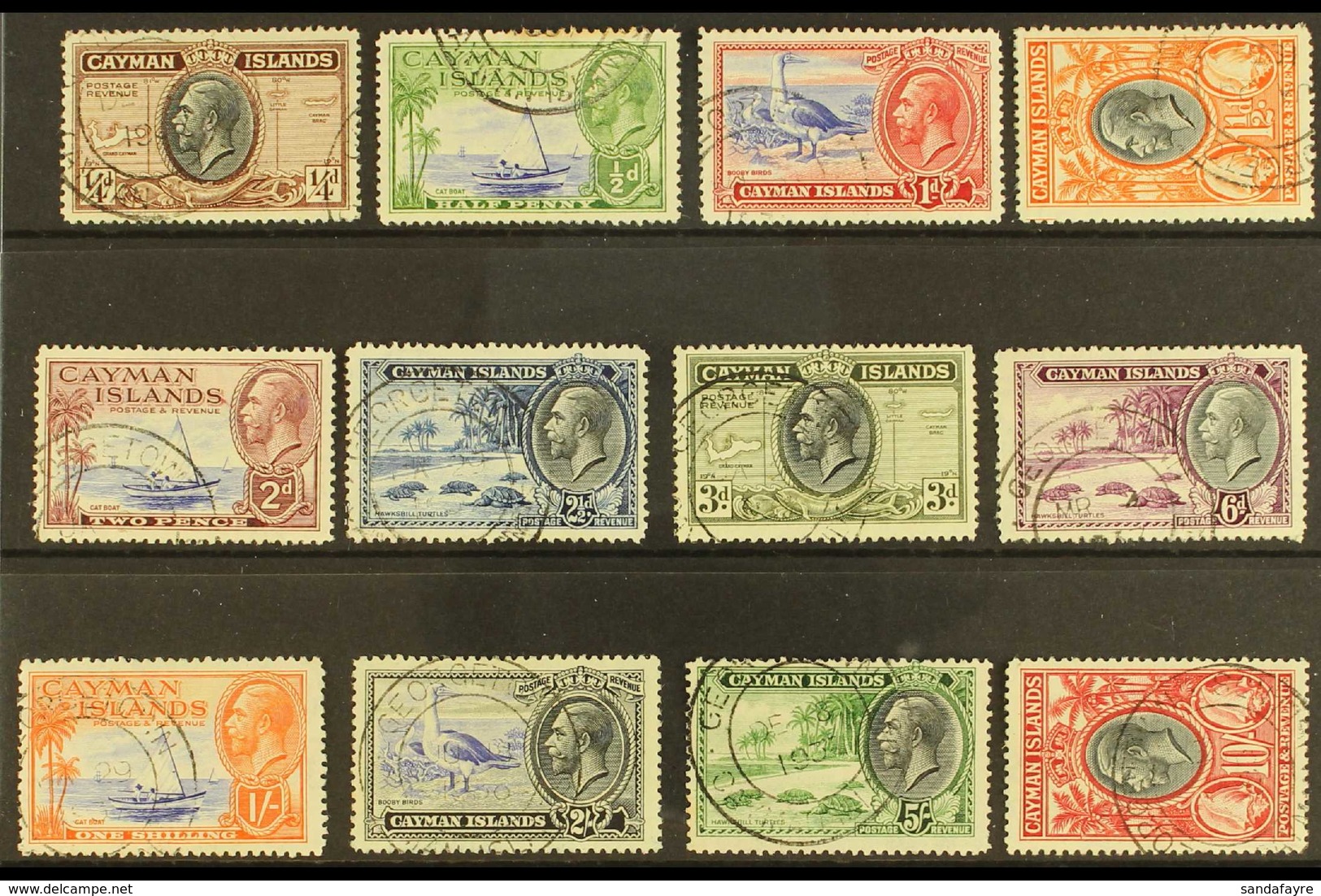 1935 Pictorial Definitive Set, SG 96/107, Fine Cds Used (12 Stamps) For More Images, Please Visit Http://www.sandafayre. - Cayman Islands