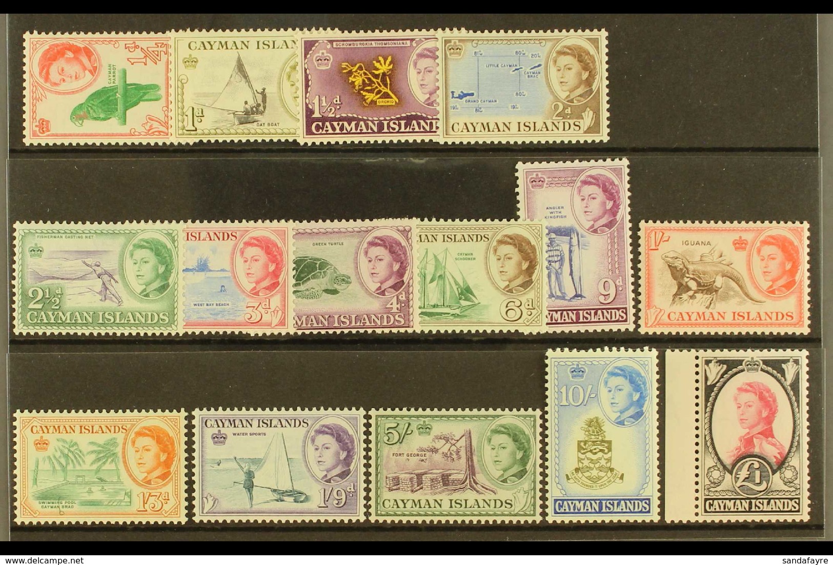 1962-64 Complete Definitive Set, SG 165/79, Never Hinged Mint (15 Stamps) For More Images, Please Visit Http://www.sanda - Cayman Islands