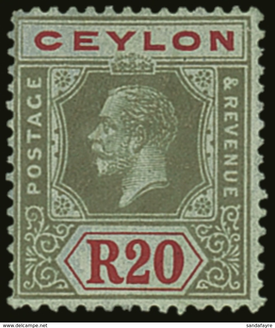 1921-32 20r Black & Red/blue (Die II), SG 357, Fine Mint For More Images, Please Visit Http://www.sandafayre.com/itemdet - Ceylon (...-1947)