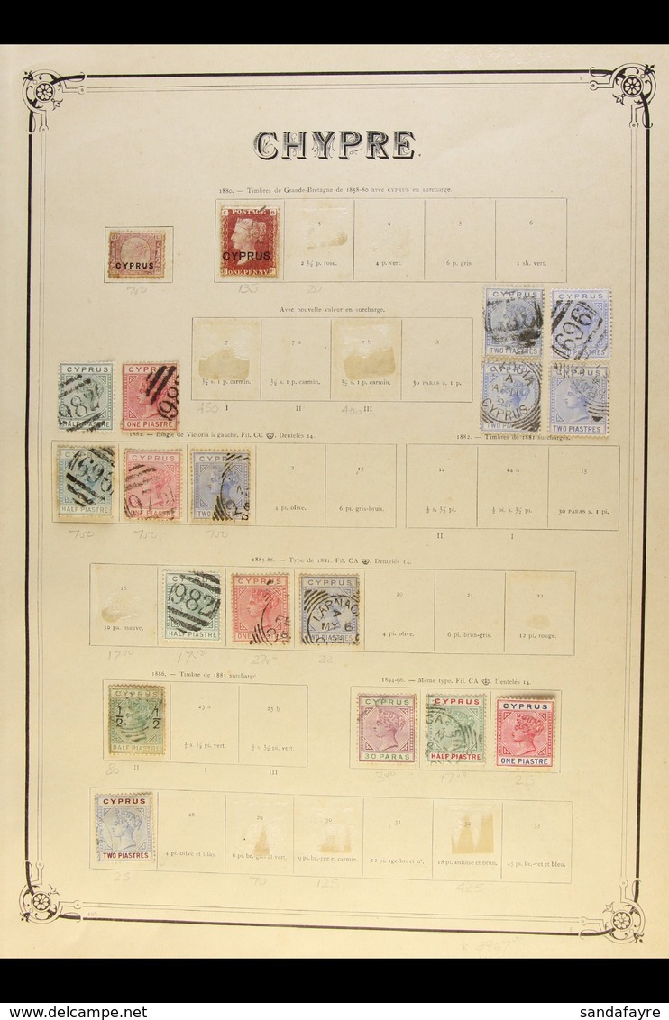 1880-1952 USED COLLECTION Presented On Old Yvert Printed Pages. Includes QV Ranges To 2pi, KEVII To 18pi, KGV To 18pi &  - Other & Unclassified