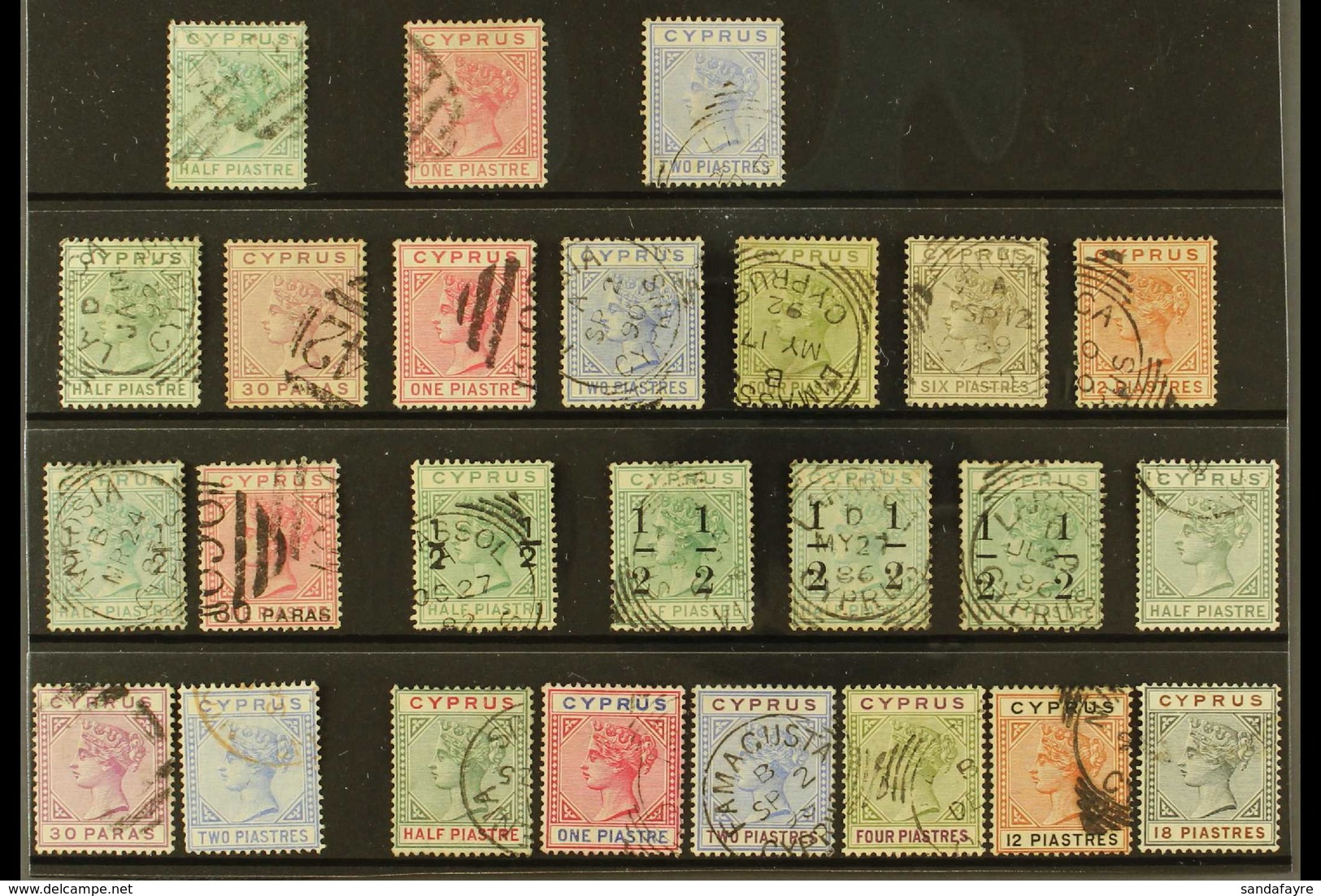 1881-1896 QV USED COLLECTION Presented On A Stock Card. Includes 1881 CC Wmk ½pi, 1pi & 2pi, 1882-86 Die I CA Wmk Set Wi - Other & Unclassified