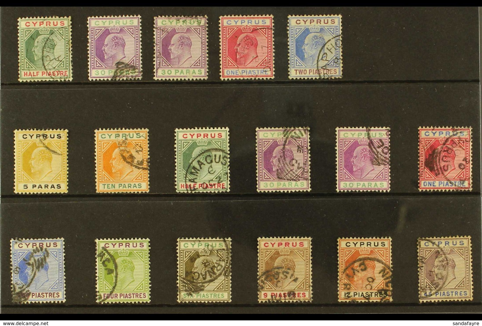 1902-10 KEVII USED COLLECTION Presented On A Stock Card. Includes 1902-04 CA Wmk Set To 2pi, 1904-10 Multi CA Wmk Set To - Altri & Non Classificati