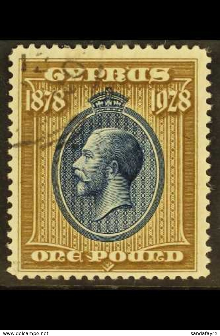 1928 £1 Blue & Bistre 50th Anniv Of British Rule, SG 132, Fine Used, Fresh. For More Images, Please Visit Http://www.san - Other & Unclassified