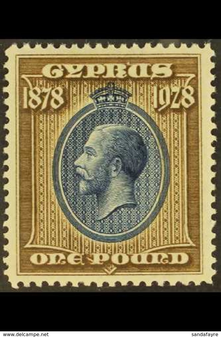 1928 £1 Blue & Bistre-brown 50th Anniv Of British Rule, SG 132, Superb Never Hinged Mint, Very Fresh. For More Images, P - Altri & Non Classificati