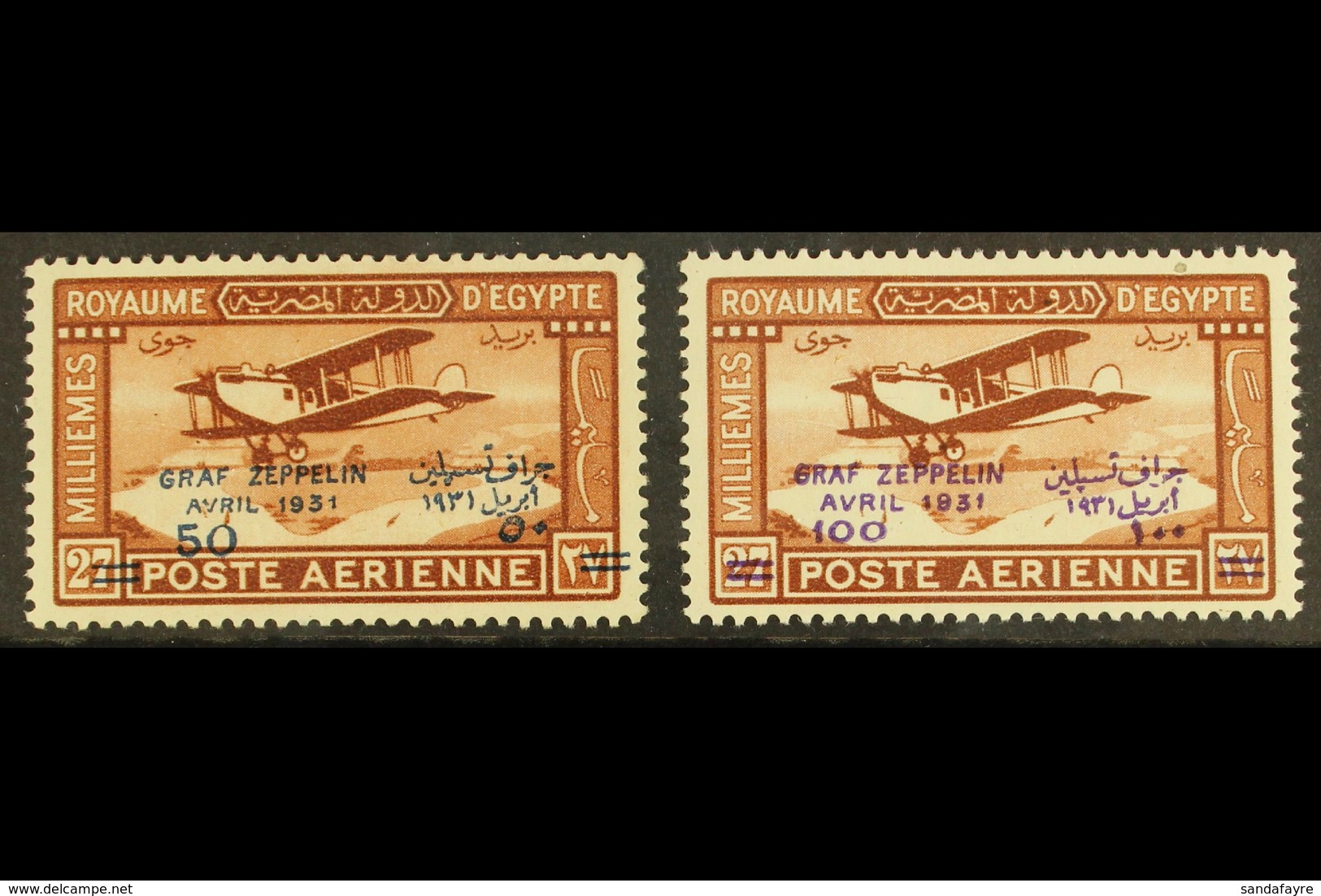 1931 "Graf Zeppelin" Surcharged Air Set, SG 185/86, Very Fine Mint (2 Stamps) For More Images, Please Visit Http://www.s - Sonstige & Ohne Zuordnung