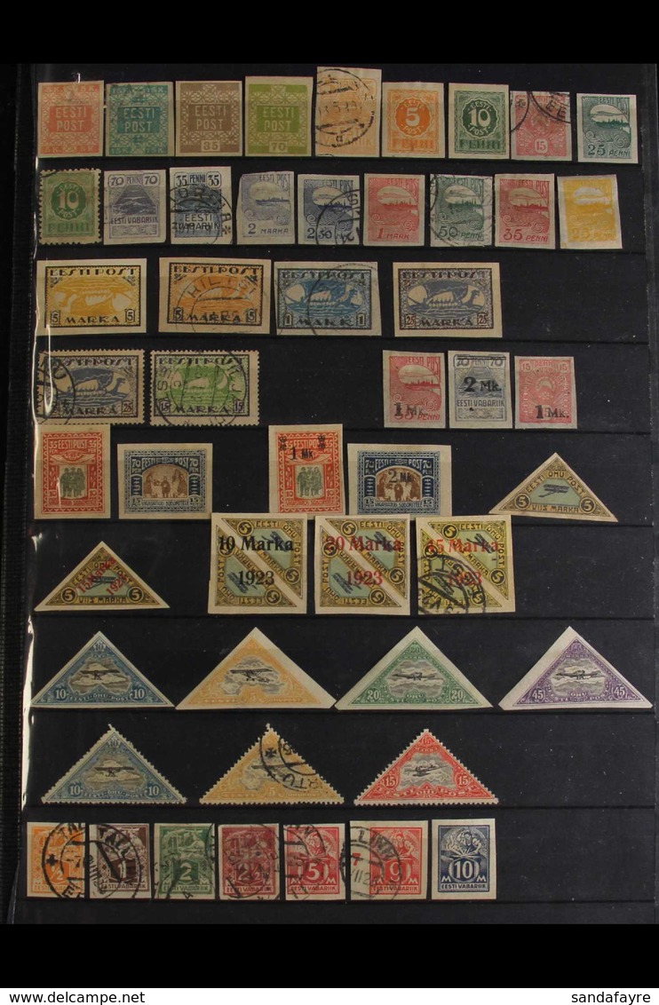 1918-1928 MINT/UNUSED & USED Stamps Salvaged From An Old Collection And Displayed On A Two-side Stock Page, Chiefly All  - Estland