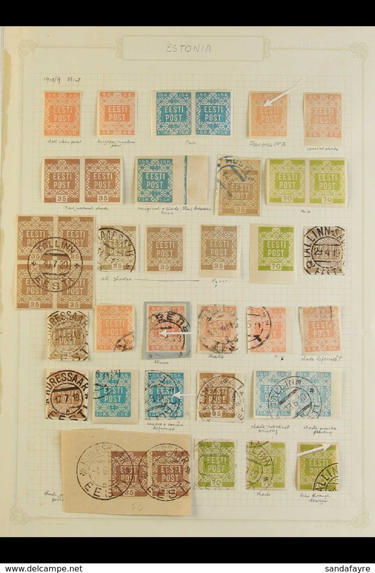 1918-40 INTERESTING COLLECTION. A Most Interesting Mint & Used Collection With Many Sets, Shades, Varieties, Multiples & - Estland