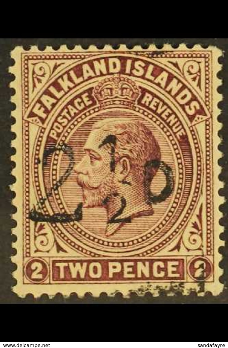 1928 2½d On 2d Purple Brown, SG 115, Mint, Signed Herbert Bloch, Lightly Toned Gum. Seldom Seen Stamp For More Images, P - Falkland Islands