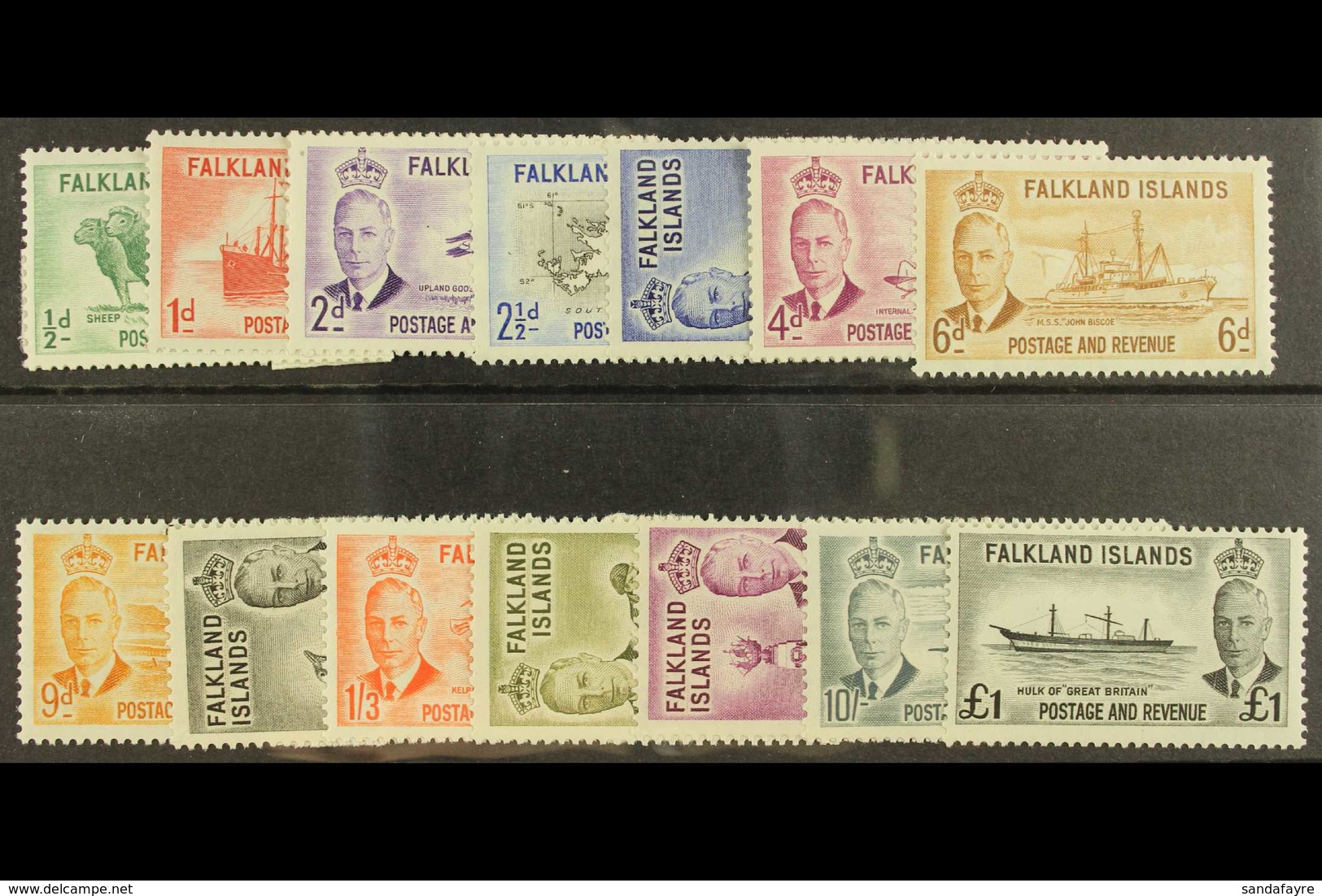 1952 KGVI Pictorial Set, SG 172/85, Fine Mint (14 Stamps) For More Images, Please Visit Http://www.sandafayre.com/itemde - Falklandeilanden