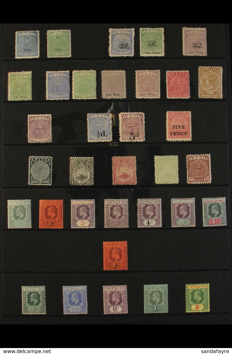 1872-1935 VALUABLE  VERY FINE MINT COLLECTION Presented On A Pair Of Stock Pages. ALL DIFFERENT & Includes 1872 2c On 1d - Fiji (...-1970)