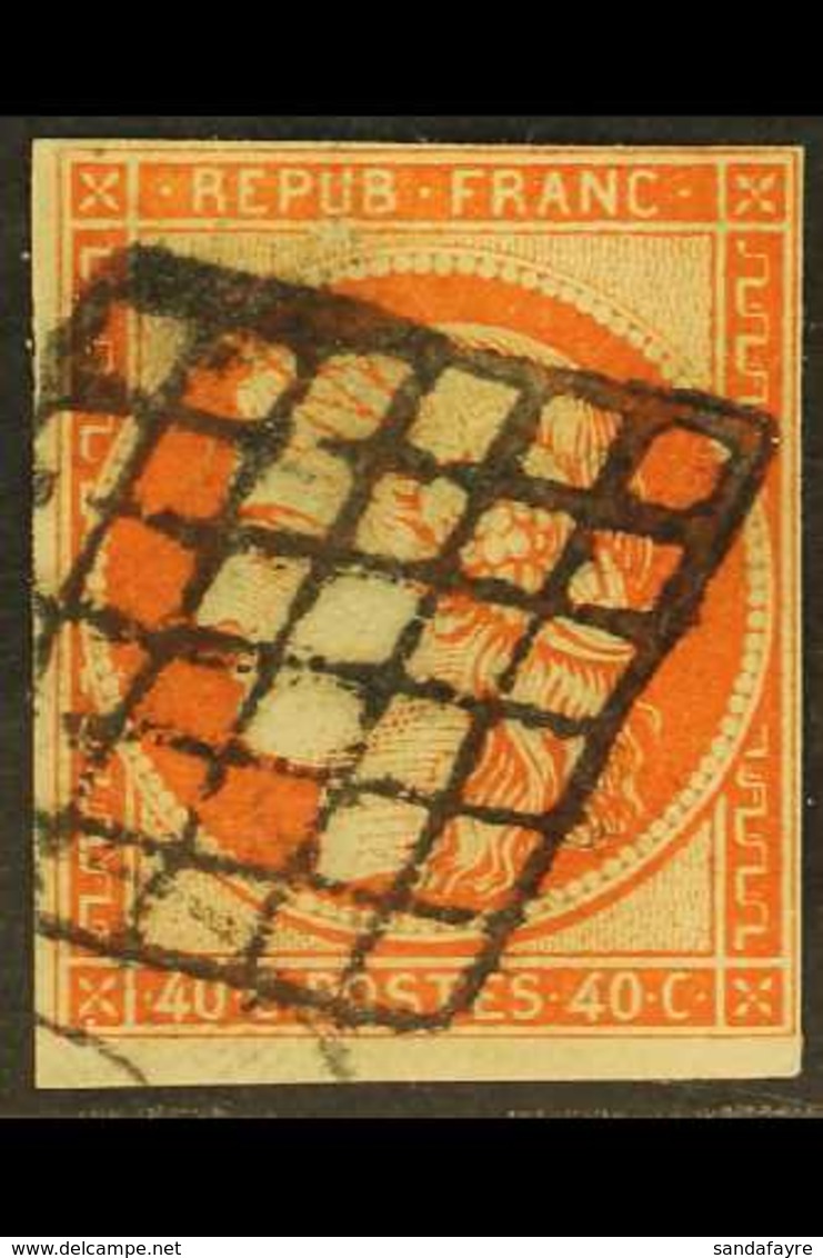 1849-52 40c Orange Ceres (Yvert 5, SG 14), Used, Four Clear To Large Margins, Cat £600. For More Images, Please Visit Ht - Other & Unclassified
