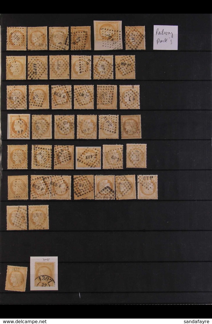 1871-76 POSTMARKS. An Interesting Collection Of The 1871-76 15c Bistre (Yvert 59, SG 195) Stamps Selected For Nice Reada - Other & Unclassified