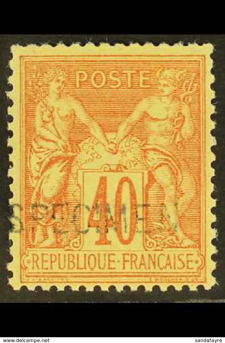 1877-90 40c Red On Yellow Sage Type II (Yvert 94, SG 270), Fine Mint With "SPECIMEN" Handstamp, Slightly Trimmed Perfs A - Other & Unclassified