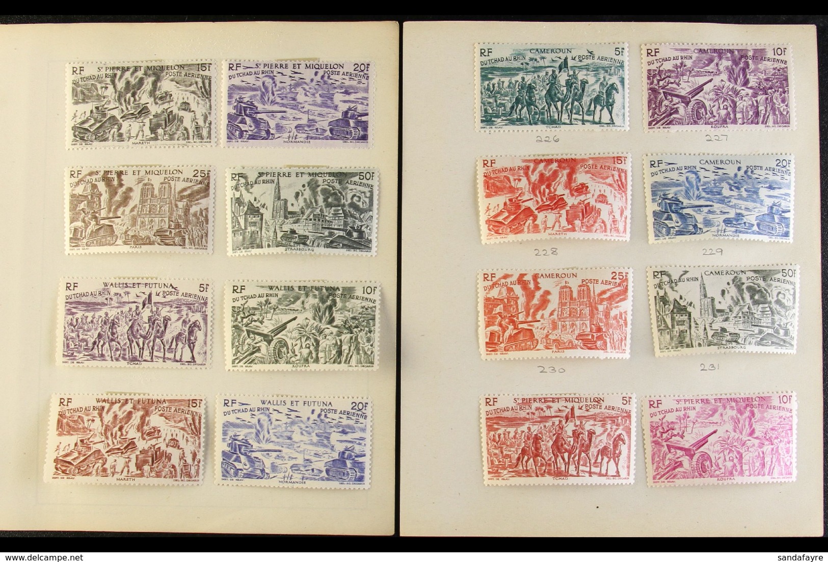 GRANDES SERIES 1946 AIR "Du Tchad Au Rhin" Complete Omnibus Set, Very Fine Mint. (90 Stamps) For More Images, Please Vis - Other & Unclassified