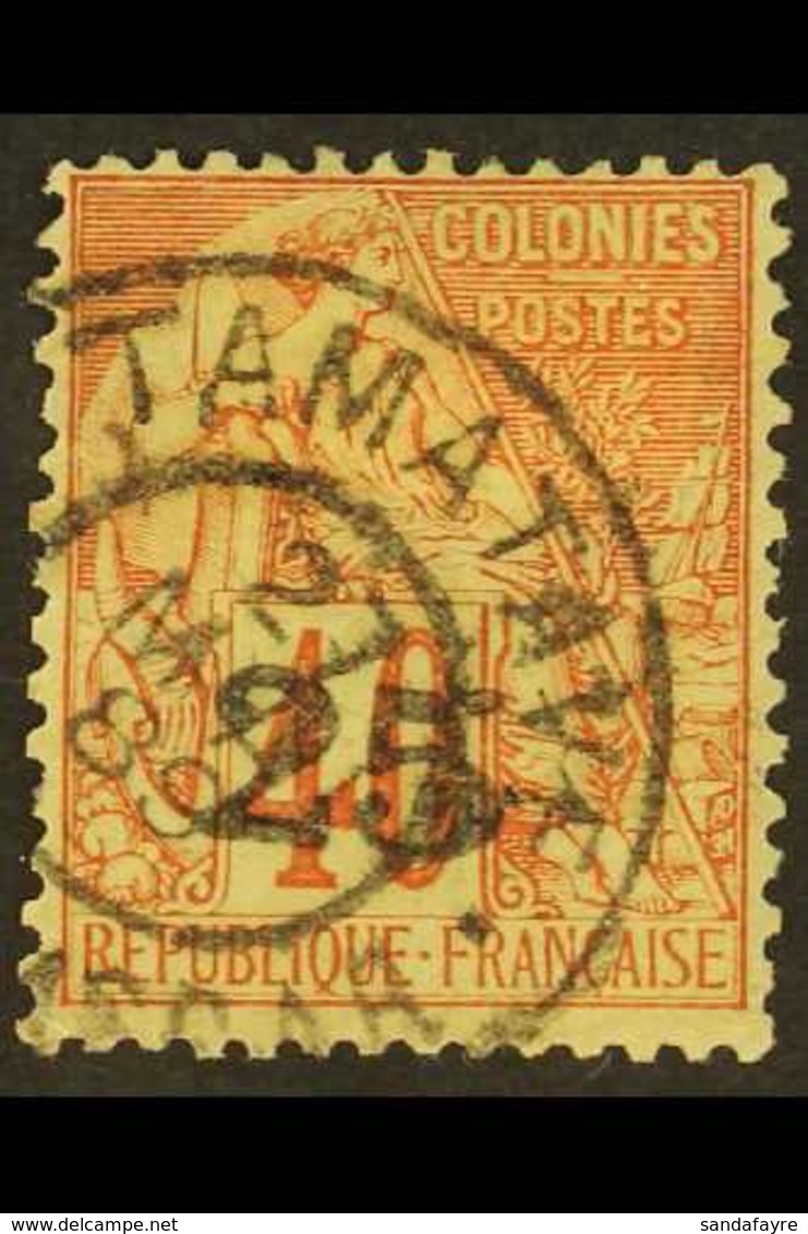 MADAGASCAR 1889 "25" On 40c Red On Yellow Surcharge (Yvert 3, SG 3), Very Fine Used With Fully Dated "Tamatave" Cds Canc - Sonstige & Ohne Zuordnung