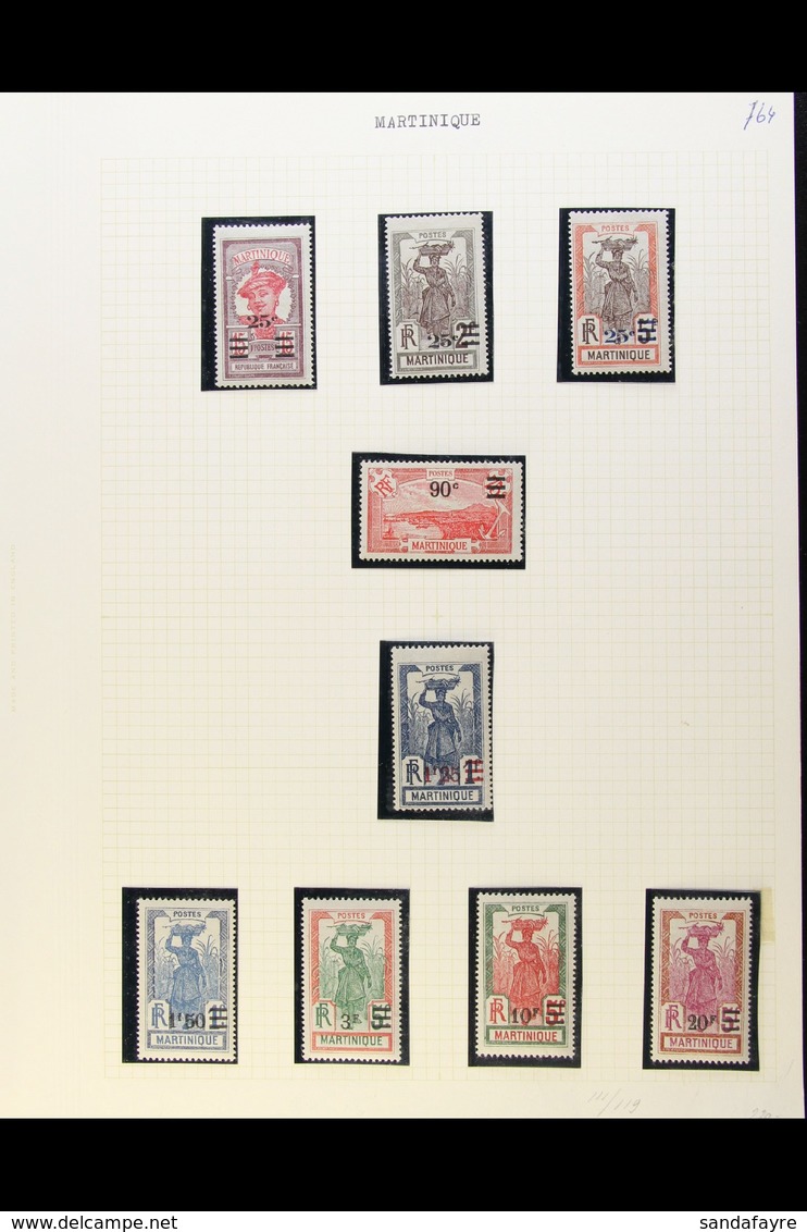 MARTINIQUE 1908-47 All Different Fine Mint Collection, Includes 1908-18 Complete Set, 1922-25 Set, 1924-27 Surcharge Set - Altri & Non Classificati