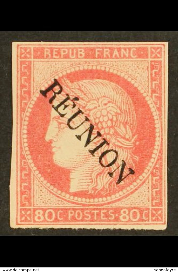 REUNION 1891 80c Rose, Ceres, Yv 12, Very Fine Mint, Clear Margins All Round. For More Images, Please Visit Http://www.s - Sonstige & Ohne Zuordnung