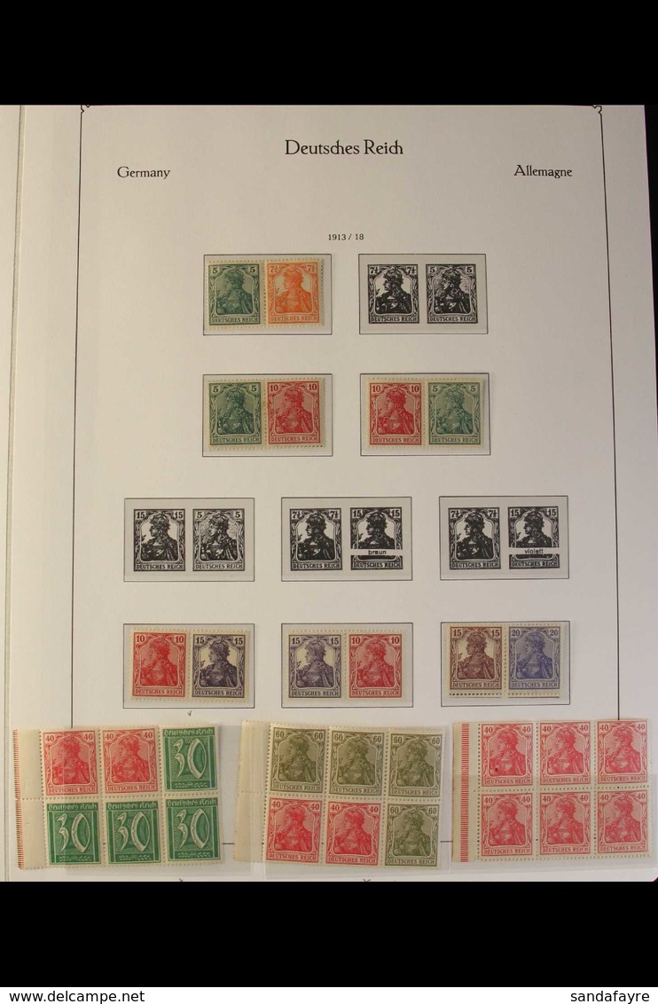 1913-1932 SE-TENANT ISSUES. ATTRACTIVE FINE MINT COLLECTION On Kabe Hingeless Pages, All Different, We See That Some Are - Other & Unclassified