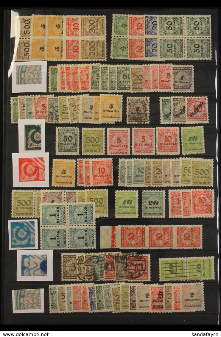 1923 PLATE FLAWS "CRACKS" IN ROSETTE. Fine Mint (many Never Hinged) And Used Collection of Stamps Showing Various "Crack - Sonstige & Ohne Zuordnung