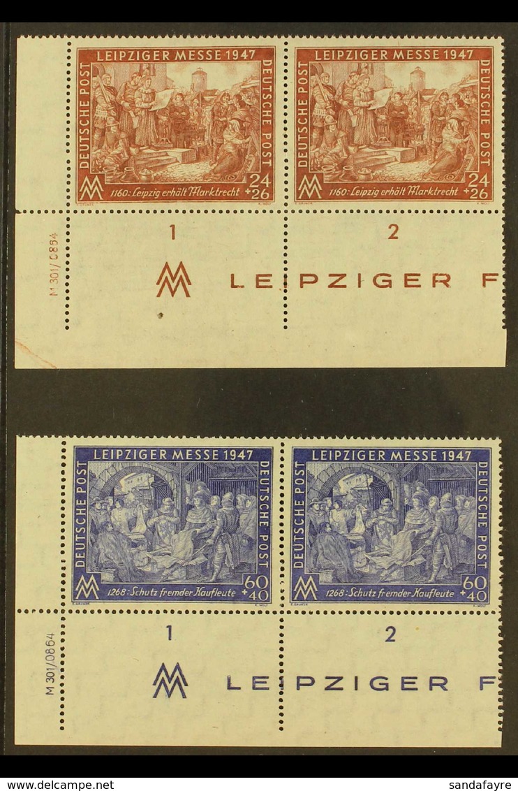 GENERAL ISSUES 1947 Leipzig Spring Fair Complete Set (Michel 941/42 I C, SG 926/27), Superb Never Hinged Mint Lower Left - Sonstige & Ohne Zuordnung