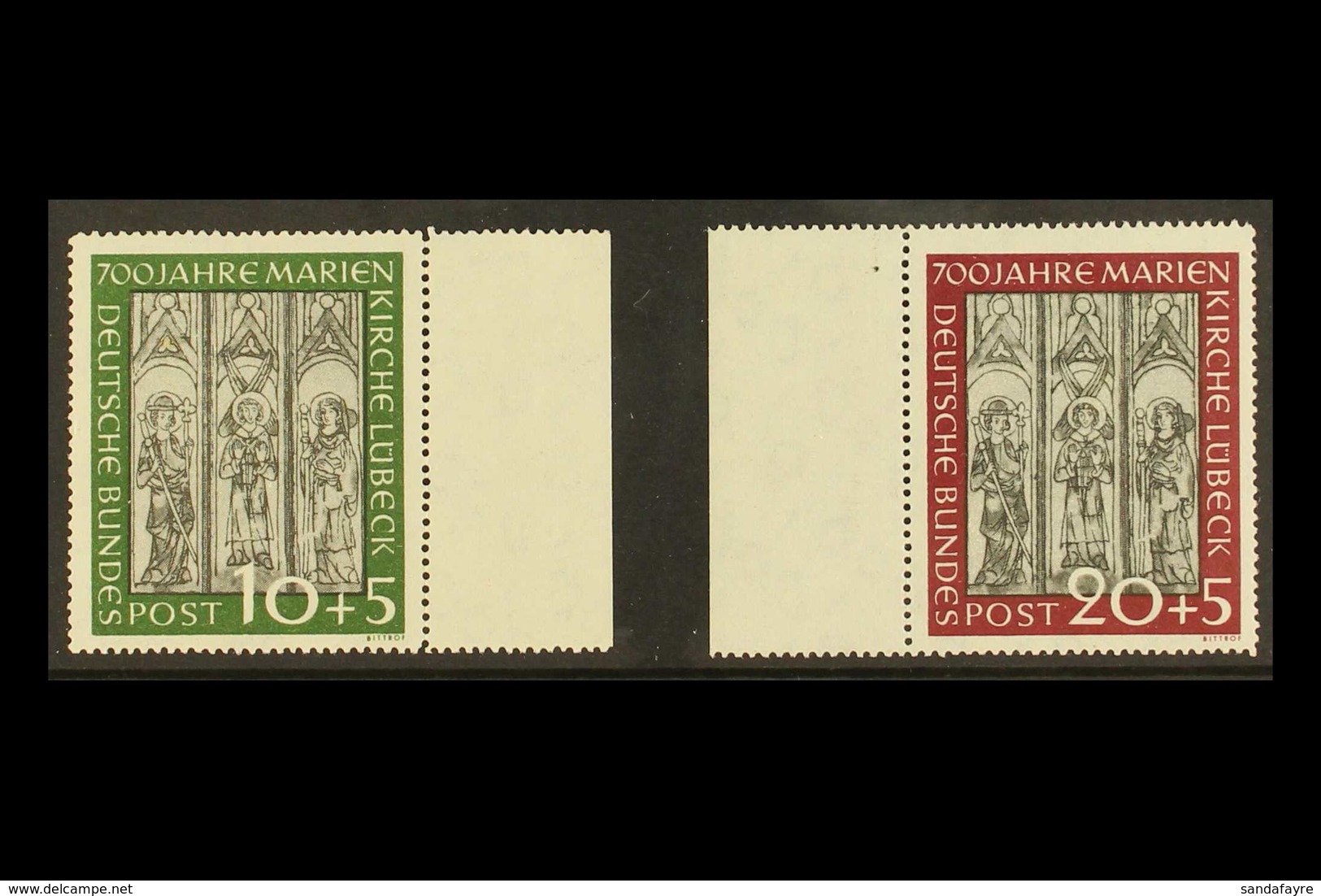 1951 St. Mary's Church Complete Set (SG 1065/66, Michel 139/40), Never Hinged Mint Marginal Examples, Fresh. (2 Stamps)  - Other & Unclassified