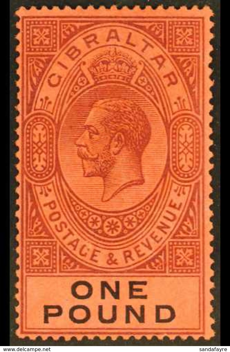 1912-24 £1 Dull Purple & Black/red, SG 85, Fine Mint For More Images, Please Visit Http://www.sandafayre.com/itemdetails - Gibraltar