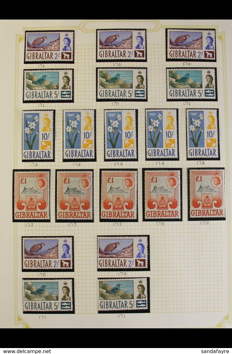 1954-66 FINE MINT AND NEVER HINGED MINT ASSEMBLY Includes At Least Three 1960-62 Complete Definitive Sets (two Of These  - Gibilterra