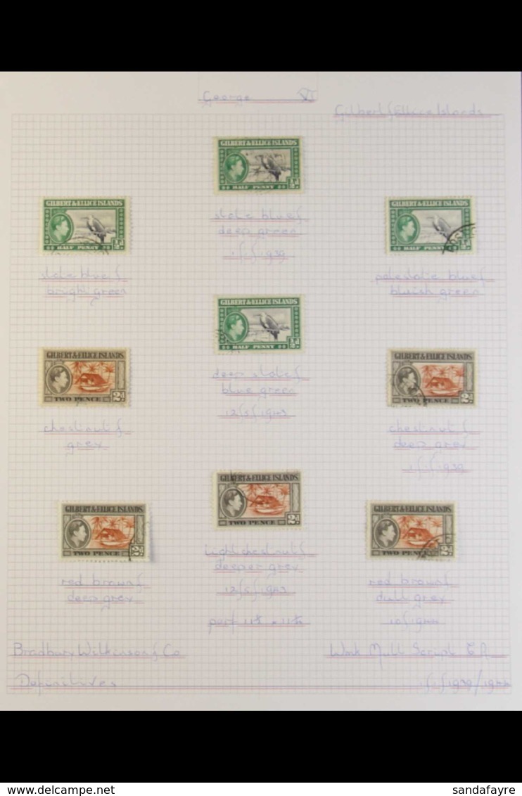 1937-52 KGVI VERY FINE USED - AWESOME SPECIALISED COLLECTION! Displayed On Expertly Annotated Album Pages, We See Very F - Gilbert & Ellice Islands (...-1979)