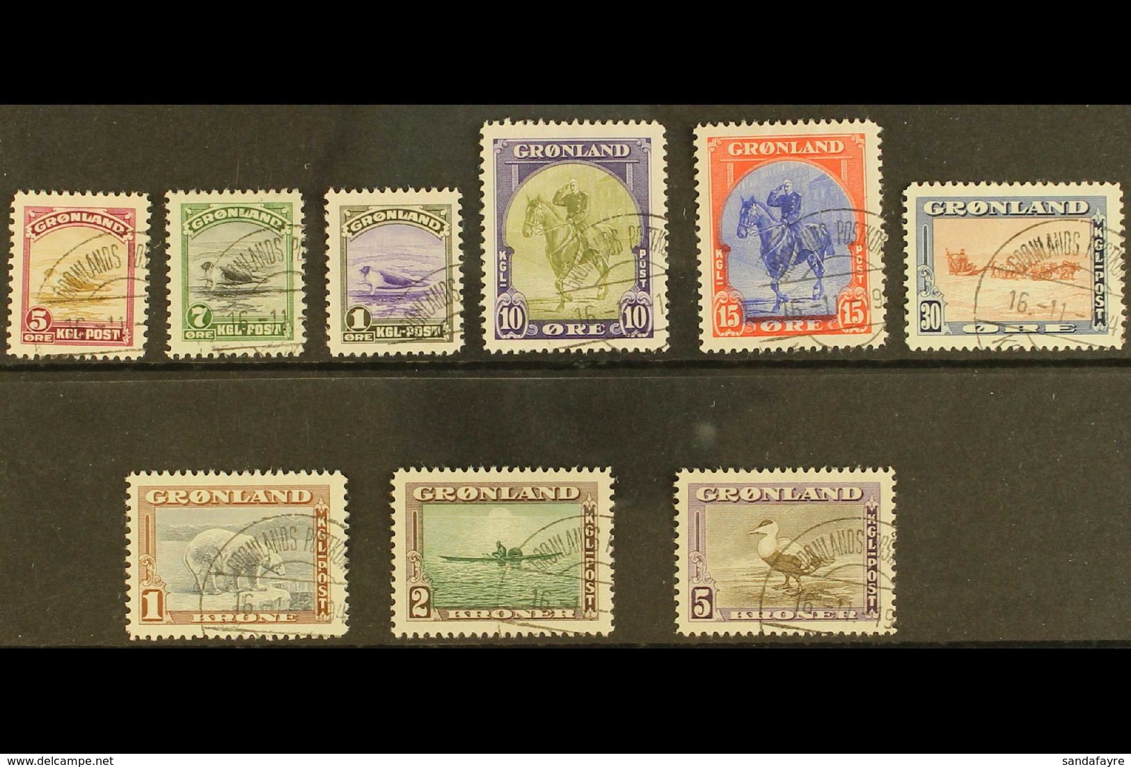 1945 Pictorials Complete Set (Facit 10/18, Michel 8/16, SG 8/16), Superb Cds Used, Fresh. (9 Stamps) For More Images, Pl - Other & Unclassified