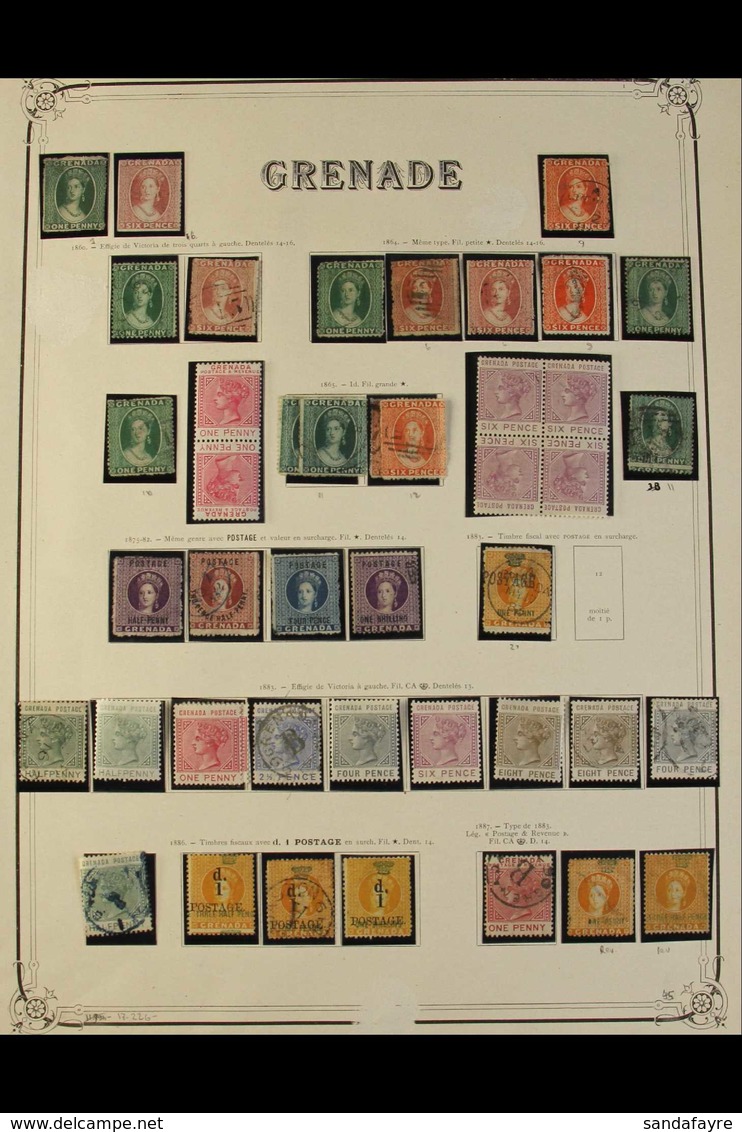 1861-1958 MINT & USED COLLECTION Presented On Album Pages, We See Strong Ranges From Each Reign, Note Good Chalon Heads  - Grenada (...-1974)