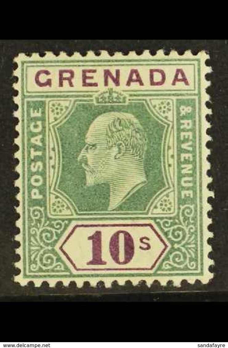 1902 10s Green & Purple, Wmk Crown CA, SG 66, Very Fine Mint. For More Images, Please Visit Http://www.sandafayre.com/it - Grenada (...-1974)