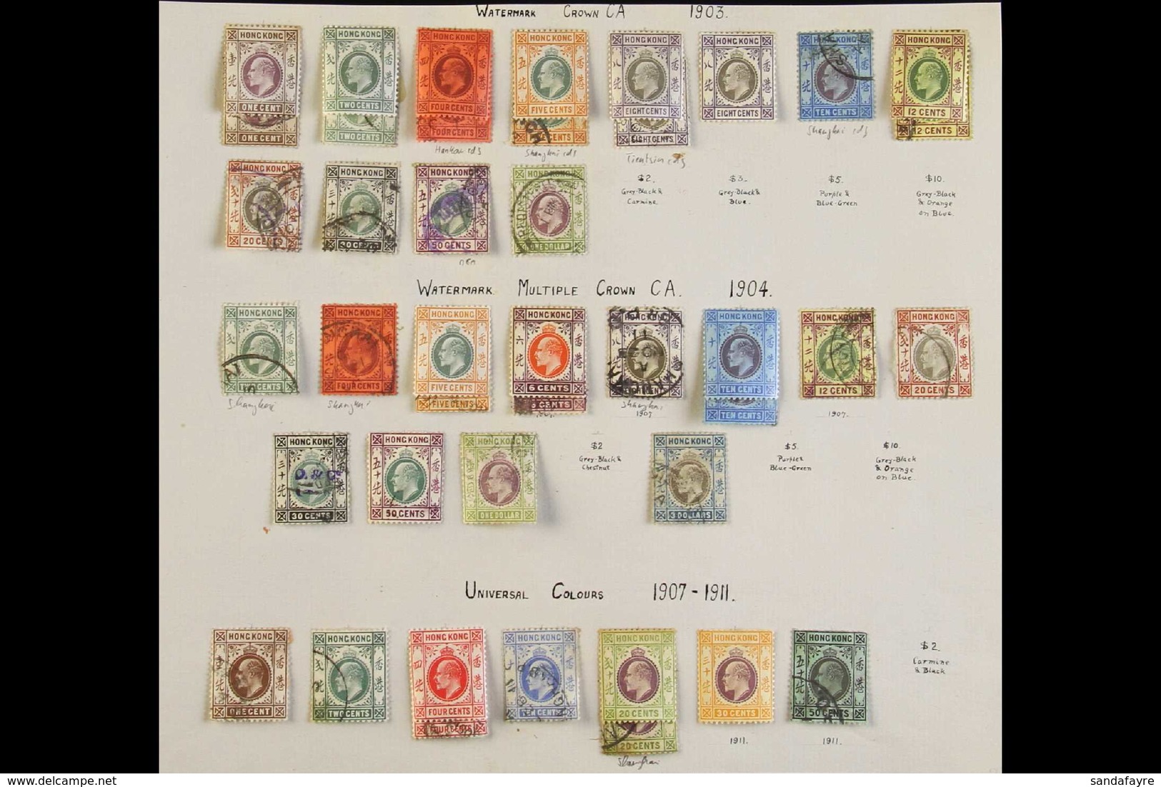1903-1949 INTERESTING COLLECTION On Leaves, Includes 1903 Used Set To 30c & $1, Plus Mint Set To 8c & 12c, 1904-06 Used  - Other & Unclassified