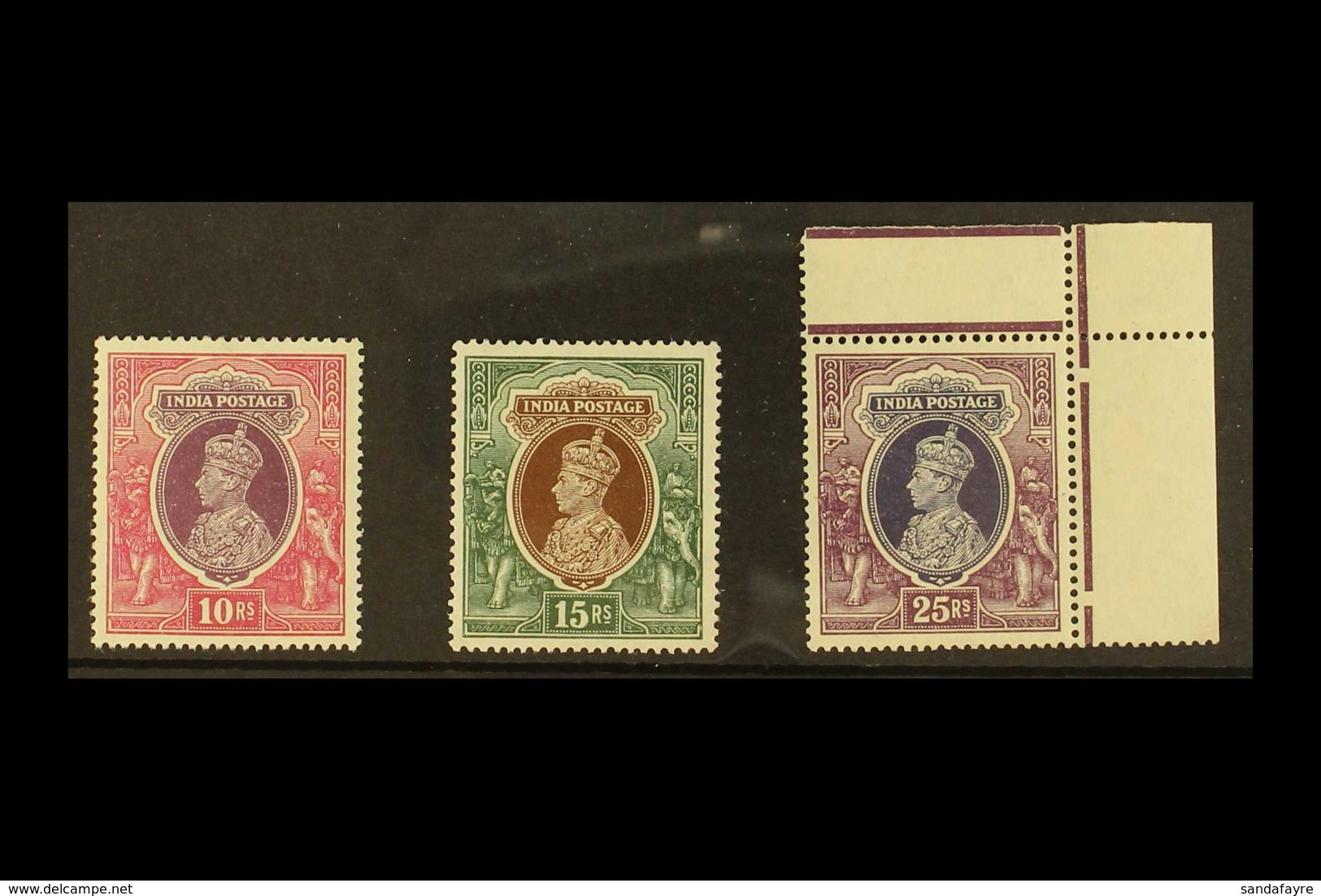 1937-40 10r, 15r & 25r Top Values, SG 262/64, Never Hinged Mint (3 Stamps) For More Images, Please Visit Http://www.sand - Sonstige & Ohne Zuordnung